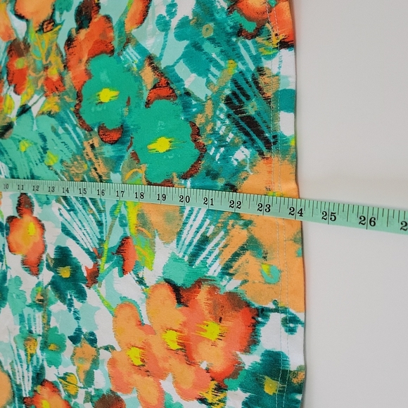 *SOLD* Caribbean Joe floral vibrant colorful short-sleeve top women's small NEW - Picture 10 of 11